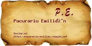 Pacurariu Emilián névjegykártya